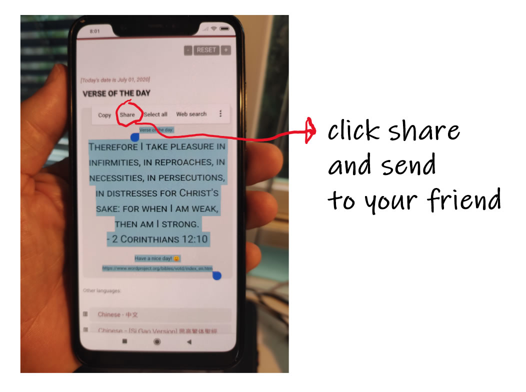 Wordproject VOPT - sharing daily verse